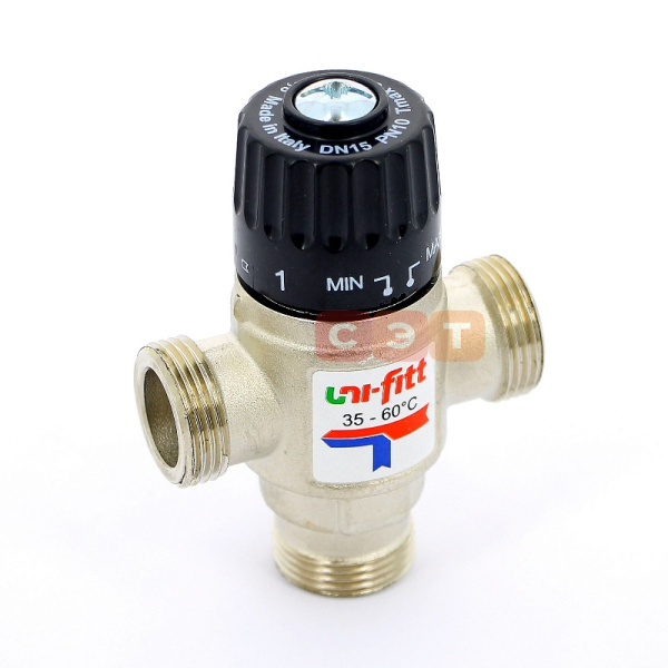 Клапан термосмесительный НР 35-60*C (смешение боковое) 3/4"